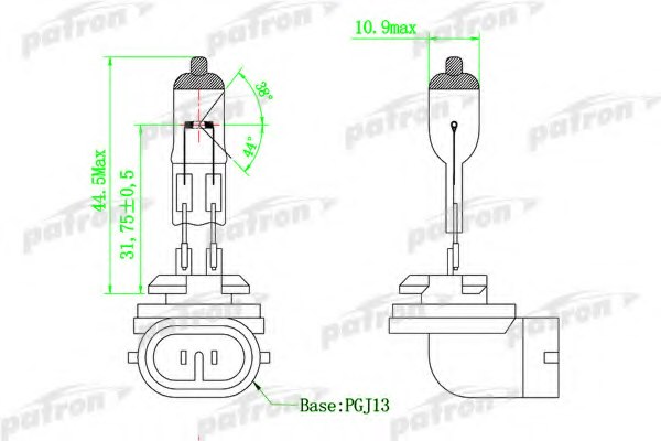 PATRON PLH27W/2 Bulb, fog light